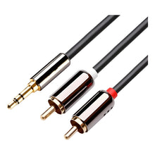 Cargar imagen en el visor de la galería, Cable de audio con conector jack de 3,5 mm macho A y 2 RCA macho Aux
