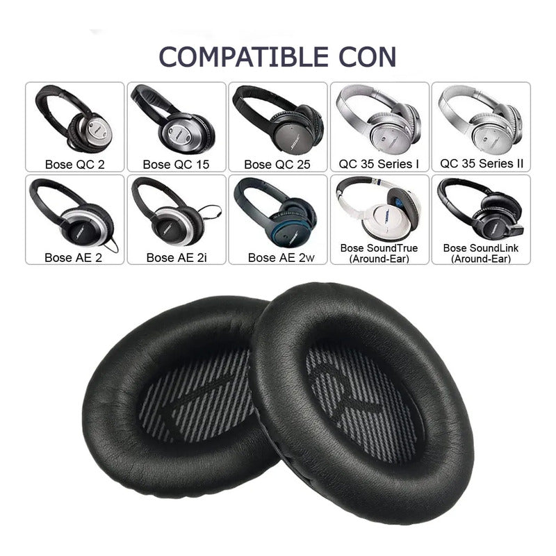 Almohadillas Para Audifonos Bose Quietcomfort Qc35/25/15 Ae2 Negro