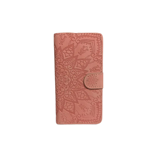 Para iPhone 14 / Pro Carcasa Cuero Mandala Rosa