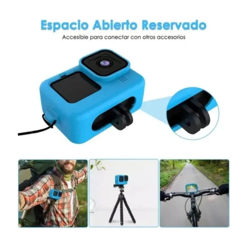 Funda De Silicona Para Gopro Hero 11/10/9 Negro Y Azul 2pcs Azul/negro