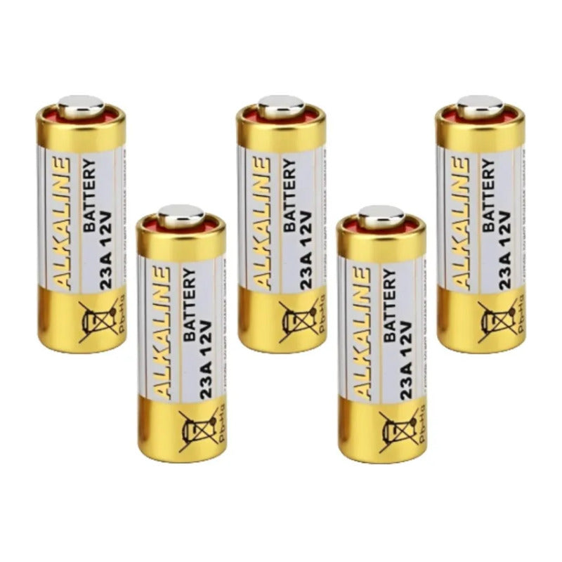 Pack 5 Pilas 23a 12v Control Portón Alarma Pila 23 A 12 V