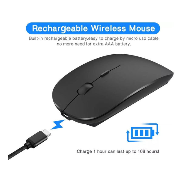 Mouse Inalámbrico Usb/bluetooth Para Ma/iPad/p Negro
