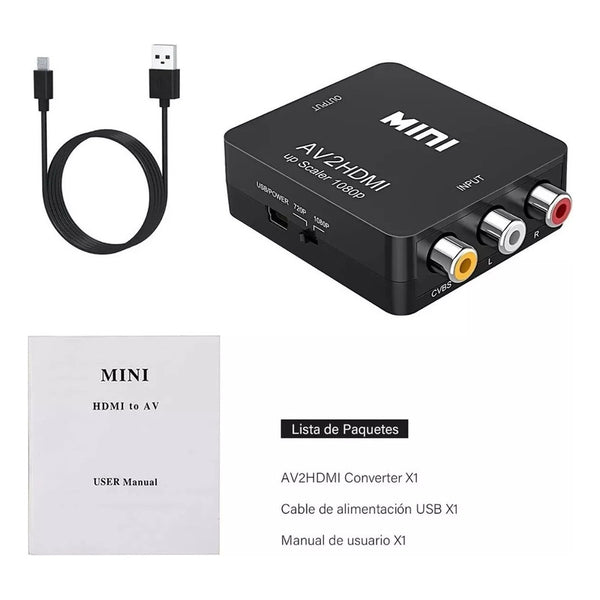 Adaptador Conversor Hdmi A Av Rca Video Analogico