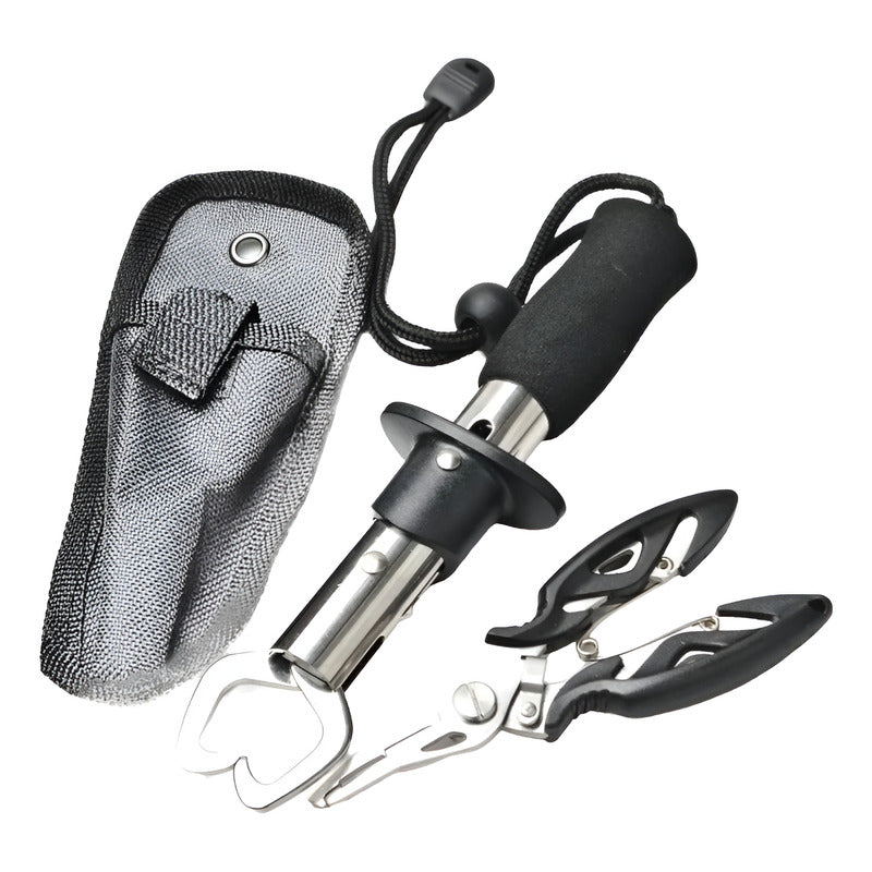 Alicate Pesca Acero Inoxidable Quita Anzuelo Señuelo Argolla Negro