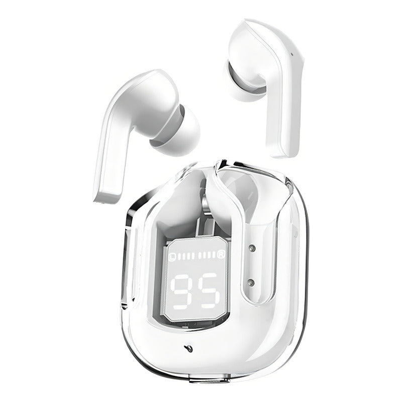 Audifonos Inalámbricos Pantalla Digital Reducción Ruido Ipx4 Color Blanco