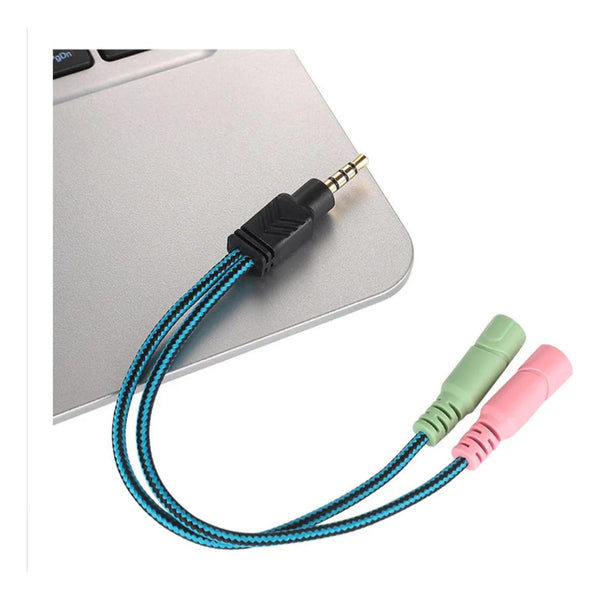 Cable Adaptador 3,5mm Audio Macho Doble Hembra Auricular Mic Variado