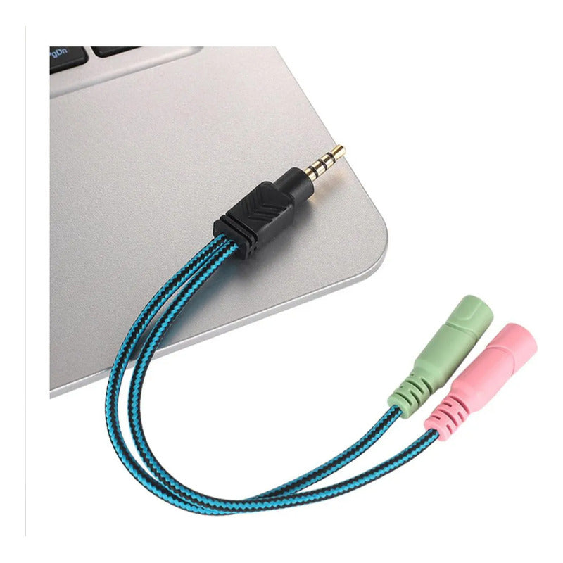 Cable Adaptador 3,5mm Audio Macho Doble Hembra Auricular Mic Variado