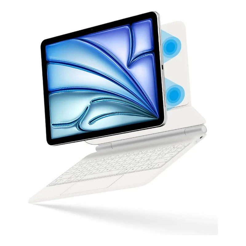 Funda Teclado Para iPad 10th / 11th Trackpad Retroiluminado Blanco