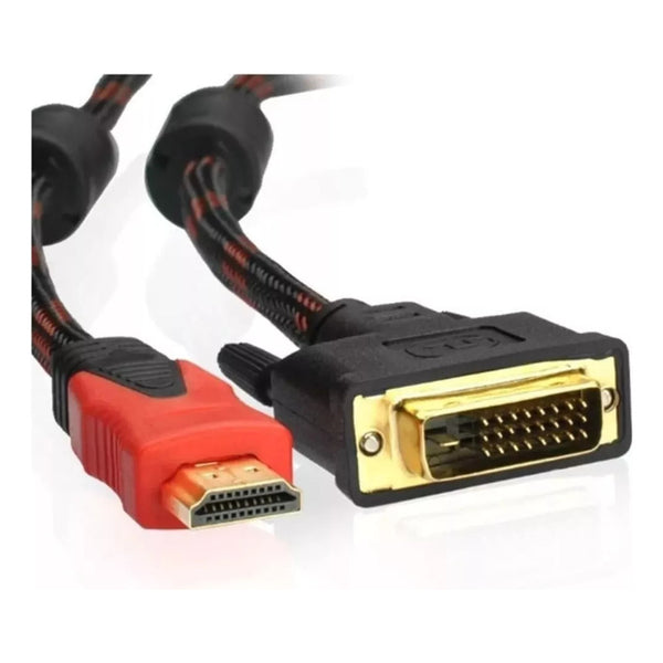 Cable 2m Conexion Hdmi A Dvi 24+1 / Hdtv V1.4 Rojo Con Negro