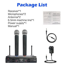 Load image into Gallery viewer, Bomge 2 Micrófonos Inalambricos Uhf Doble Canal 230u Negro
