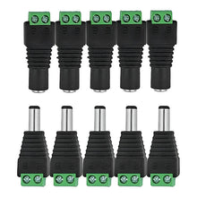 Cargar imagen en el visor de la galería, Pack 5 Par Conector Dc Macho Hembra Negro
