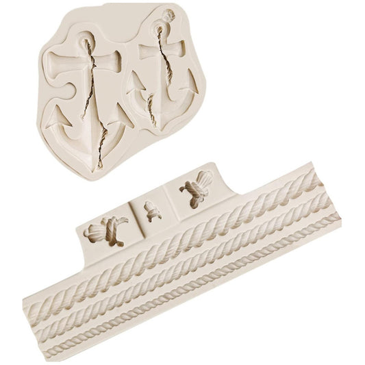 Molde De Silicona Anchor Rudder Rope Para Pasta De Fondant Gris