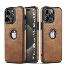 Cargar imagen en el visor de la galería, Carcasa Cuero Premium Para iPhone (todos) + Lámina Espía Marrón 12 Pro Max
