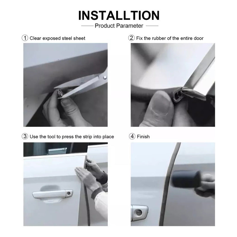 Moldura De Auto Sello  Presión Protectora Puertas Y Capot 5m Blanco
