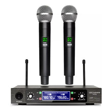 Cargar imagen en el visor de la galería, Microfonos Inalambricos Gochanmi Mkf-tk100 Gc Profesionales 2 Canales Uhf Color Negro
