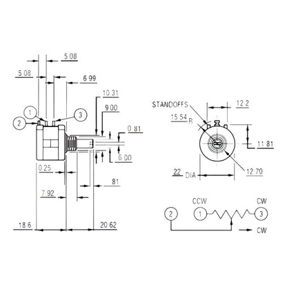 Potenciómetro Multi Giro 3590s 10k Con Perilla De Bloqueo