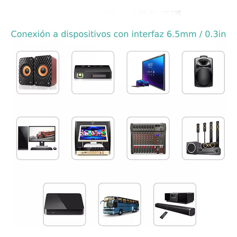 Micrófono De Cable Micrófono De Bobina Móvil 6,5 Mm Corazón Negro
