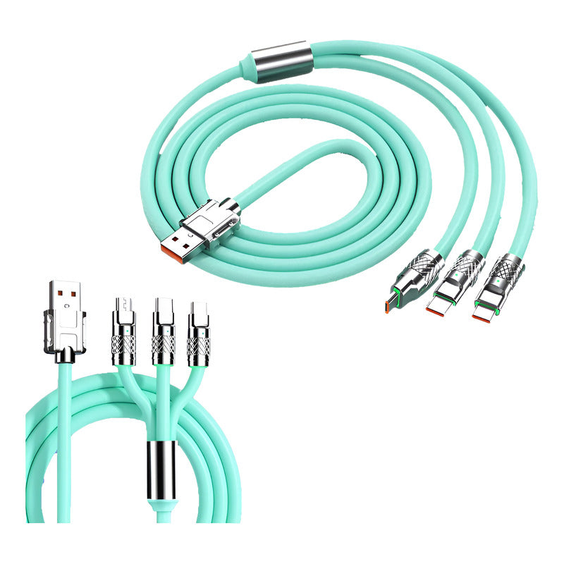 Cable De Supercarga 3 En 1 - 1 Metro - Verde Agua