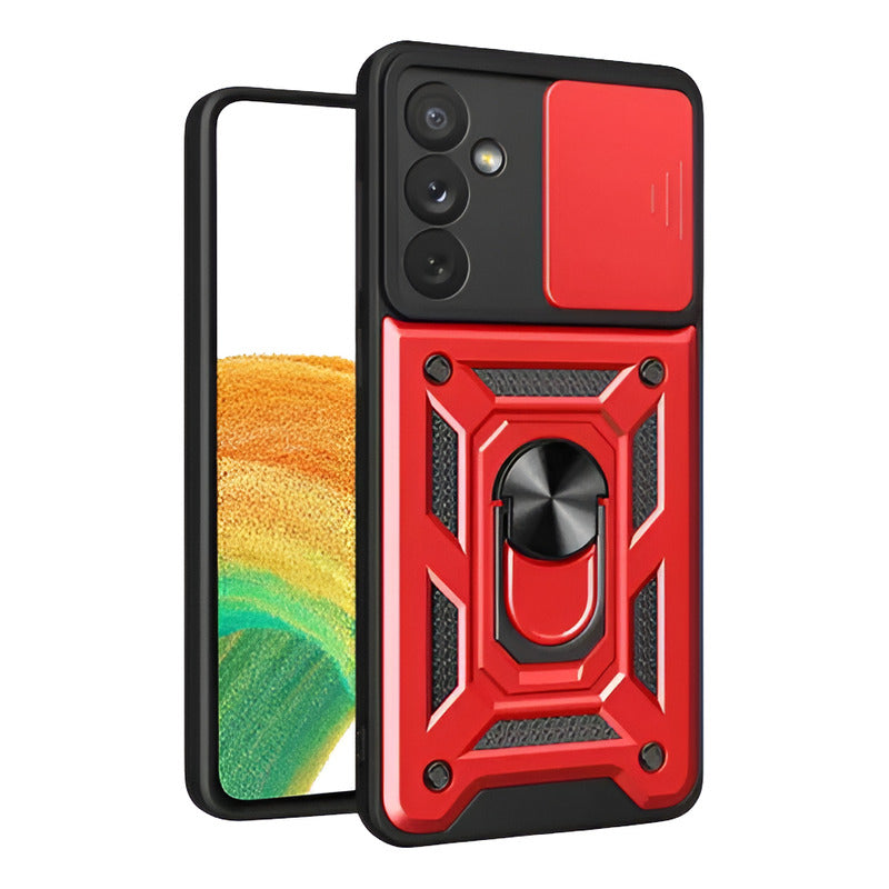 Carcasa Armadura Con Anillo Funda Antishock +lamina Completa Rojo S23
