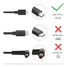 Cargar imagen en el visor de la galería, Cargador Para Notebook Lenovo 20v 2.25a (45w) Usb Tipo C Negro
