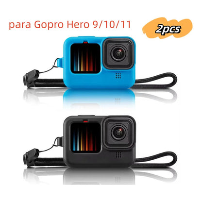 Funda De Silicona Para Gopro Hero 11/10/9 Negro Y Azul 2pcs Azul/negro