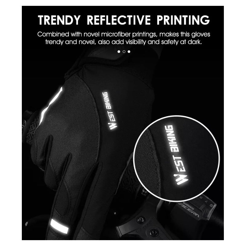 Guantes West Biking Ruta Dedo Largo Bicicleta Negro M