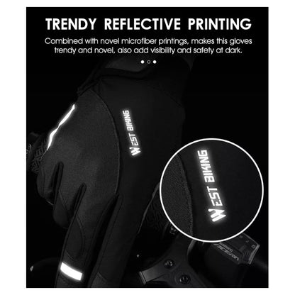 Guantes West Biking Ruta Dedo Largo Bicicleta Negro M