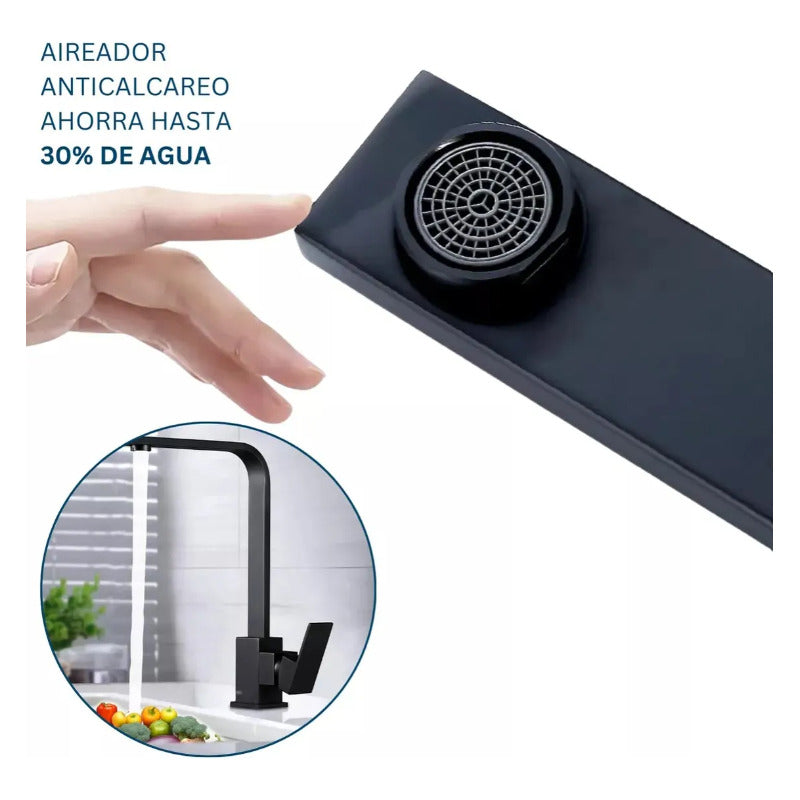 Llave Lavaplatos Monomando Moderna Negro Mate