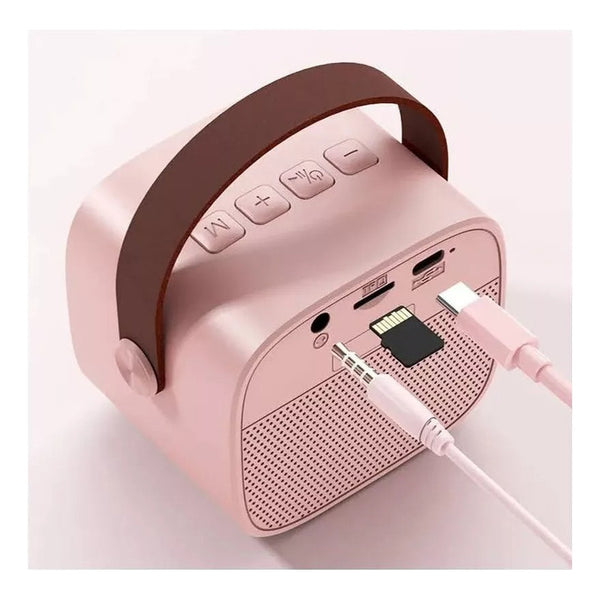 Mini Parlante Karaoke Bluetooth Para Niños Con Micrófono