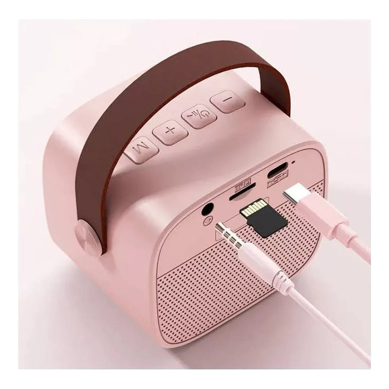 Mini Parlante Karaoke Bluetooth Para Niños Con Micrófono