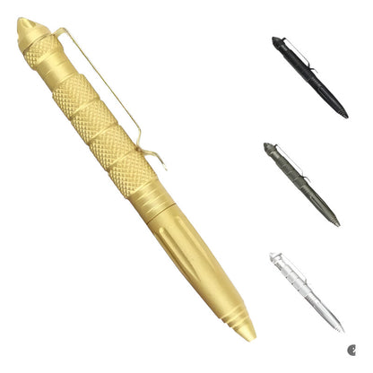 Lápiz Táctico Defensa Personal Punta Metálica + Repu Dorado