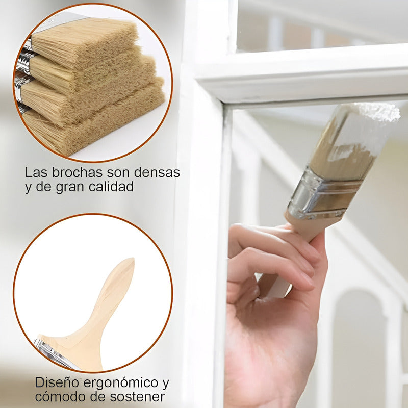 Pack De 6 Brochas (varias Medidas) Beige