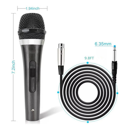 Micrófono De Cable Micrófono De Bobina Móvil 6,5 Mm Corazón Negro