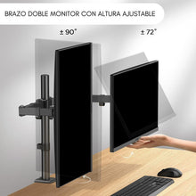 Cargar imagen en el visor de la galería, Soporte Doble Monitor Televisor Escritorio Brazo 17-27 3-6kg Color Negro
