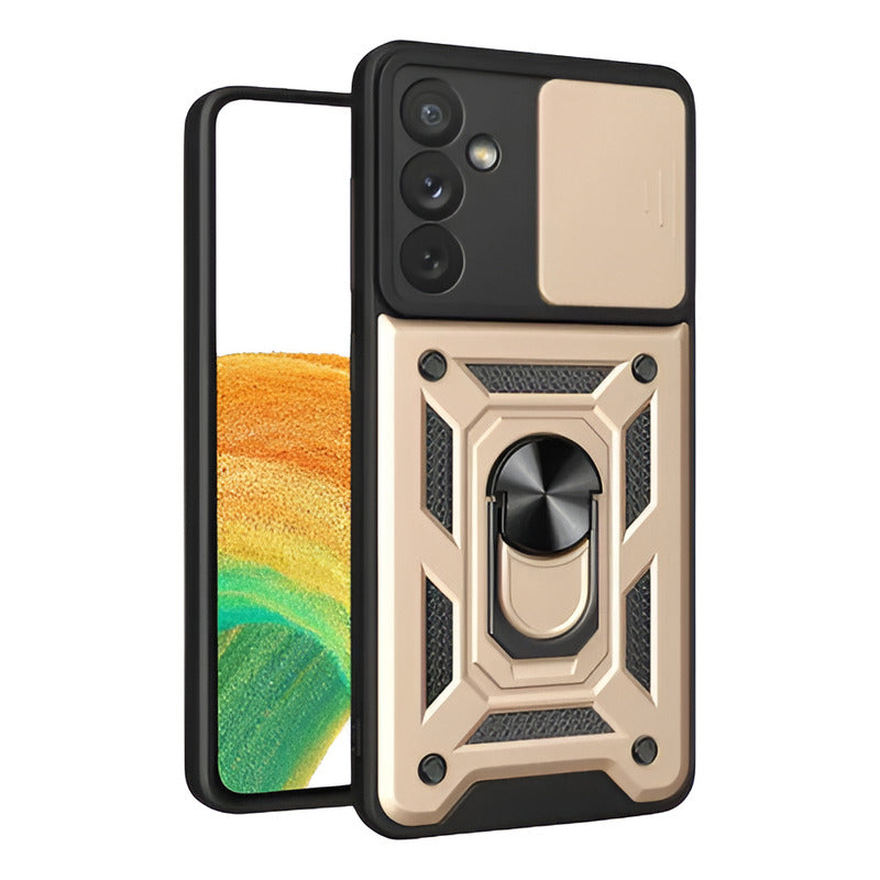Carcasa Para Samsung Antishock Anillo Blindada Series S Dorado S21 Fe