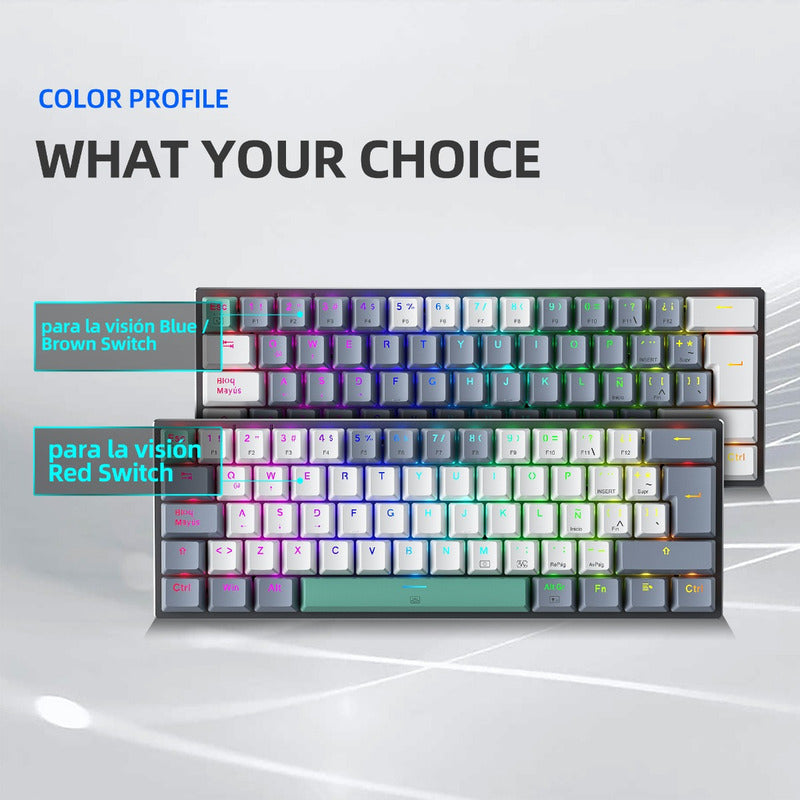 Teclado Gamer Machenike Qwerty Hotswapping Switch Español Color Red Switch Con Luz Rgb