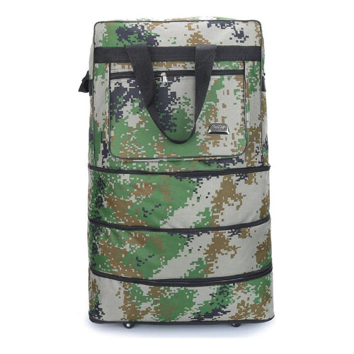 Equipaje De Mano Extensible Plegable Camuflado Con Ruedas Verde Musgo C1