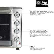 Cargar imagen en el visor de la galería, Horno Eléctrico 100 Litros Ursus Trotter Backofen Convector Color Plateado
