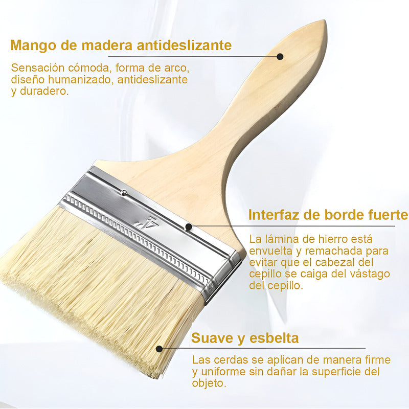 Pack De 6 Brochas (varias Medidas) Beige