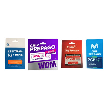 Chips Mixtos Pack De 80 Chips Entel, Wom, Movistar Y Claro No Aplica
