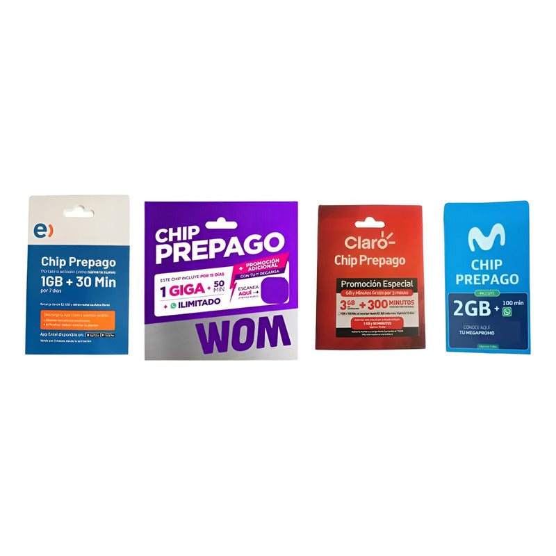Chips Mixtos Pack De 80 Chips Entel, Wom, Movistar Y Claro No Aplica
