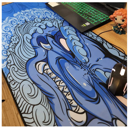 Alfombrilla de ratón Gamer León Azul 90x40 XL Alfombrilla de ratón Pg