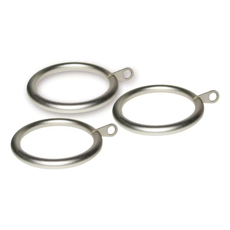 Pack 10 Unidades Argolla De Metal Satín Para Cortina 28 Mm Plateado