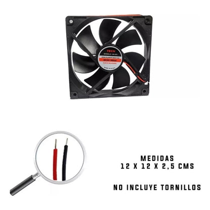 Ventilador Para Pc Gabinete 12cm X 12cm 12v Ultra Silencioso