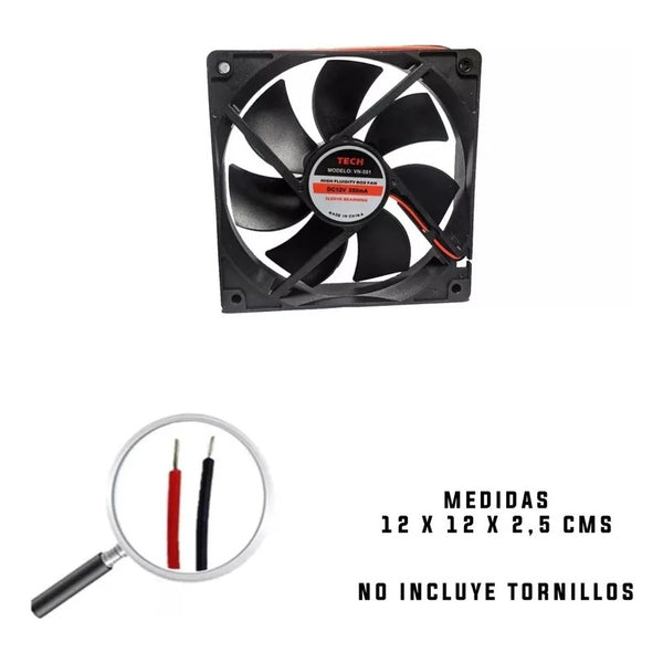 Ventilador Para Pc Gabinete 12cm X 12cm 12v Ultra Silencioso