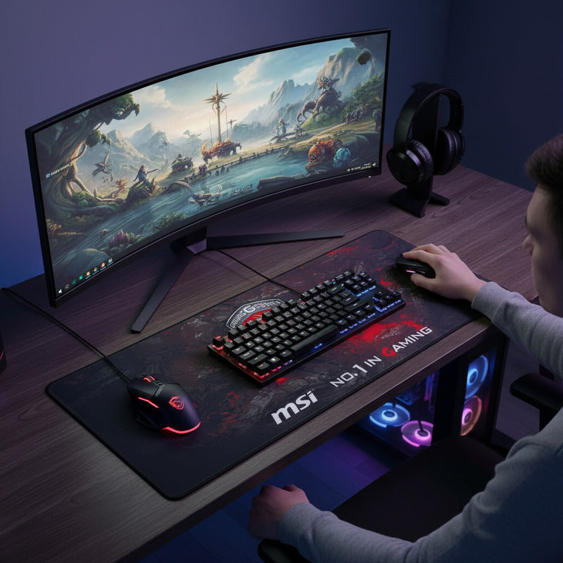 Mouse Pad Gaming Msi 68x30cm Negro/rojo Gaming Msi