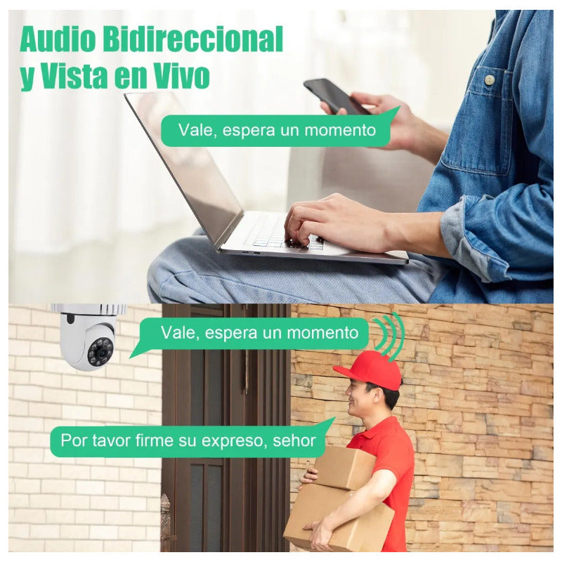 Camara Wifi Seguridad Foco 360, 1080p Blanco