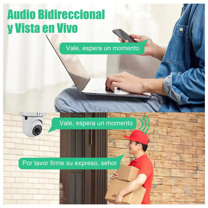 Camara Wifi Seguridad Foco 360, 1080p Blanco