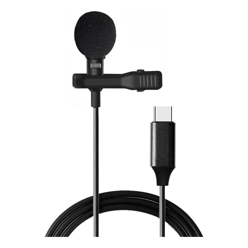 Microfono De Solapa Lavalier Profesional Para Celular Negro