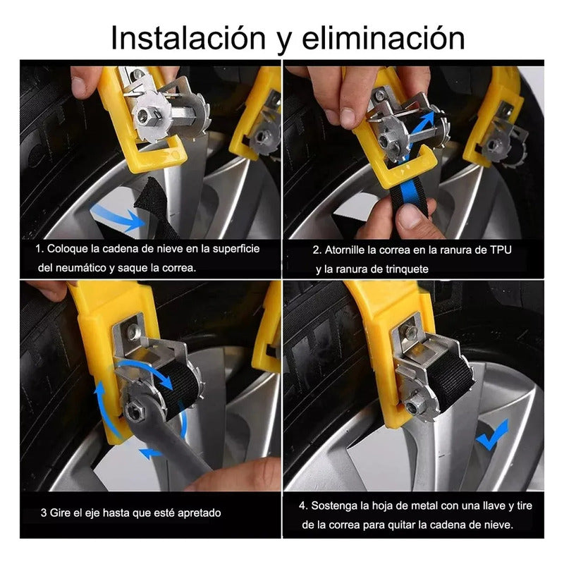 Pack Cadena Para Nieve Para Neumáticos Auto Universal